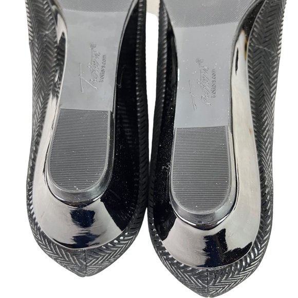 TROTTERS Genuine Leather Black Herringbone Low Wedge Slip On Shoes Loafers 9 N - Picture 16 of 16